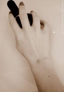 Dermal piercing on wrist
